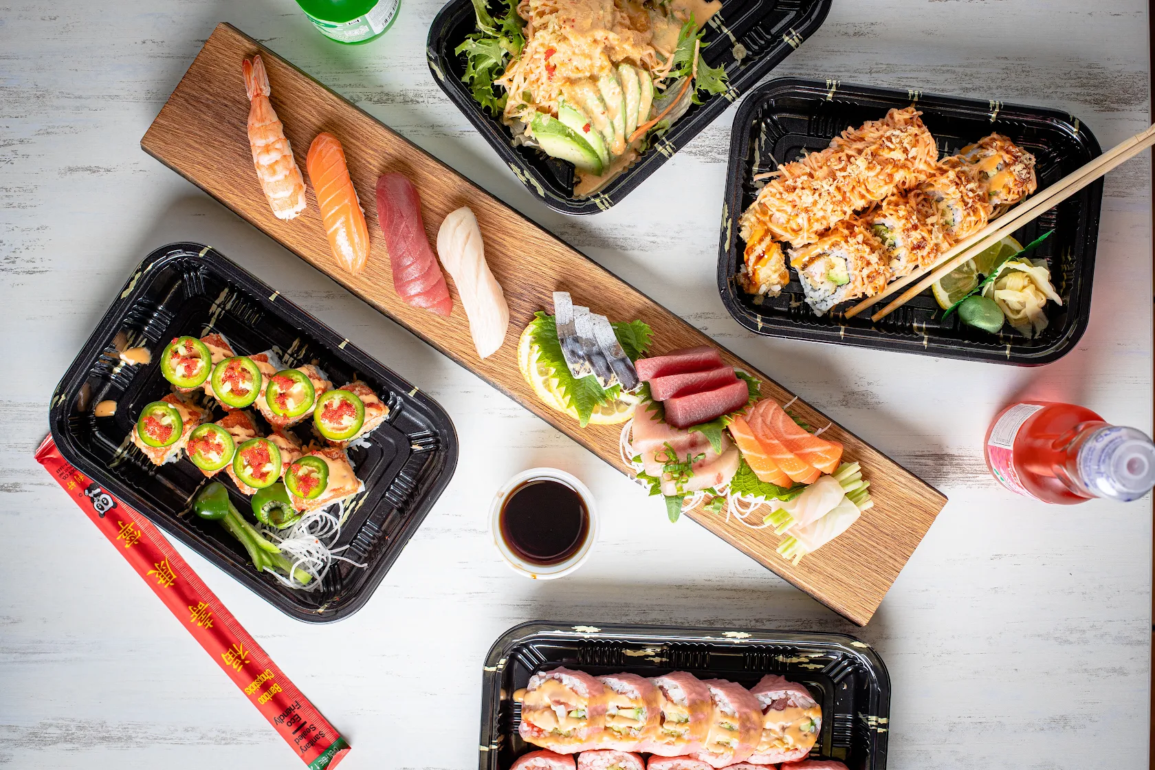 Kirin sushi rolls, nigiri and sashimi